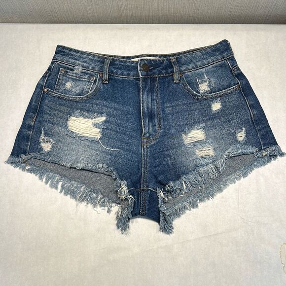 PacSun Distressed Denim Shorts Sz 26 Cutoffs - Picture 1 of 7